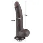LoveToy Sliding Skin Dual Layer Dong – реалистичный двухслойный фаллоимитатор – TPE – чёрный – 21,6 см — Фото 2