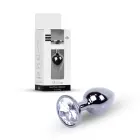 Plug-Jewellery Dark Silver anālais spraudnis ar caurspīdīgu dārgakmeni – 7 cm (2.8″) — Foto 11