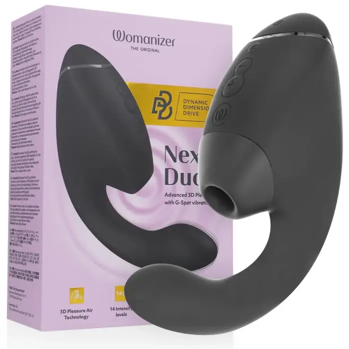 Womanizer Duo Next воздушно-импульсный стимулятор – 19.5 см (7.5″) – черный