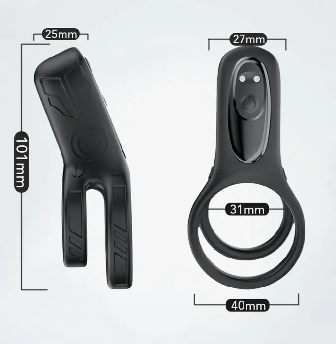 Mechao Vibrating Cock Ring – 9 Vibration Functions – Black