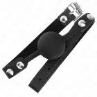 KINK silikona bumbiņas knevelis Model 1 – 4 cm melns ar regulējamu siksnu — Foto 2