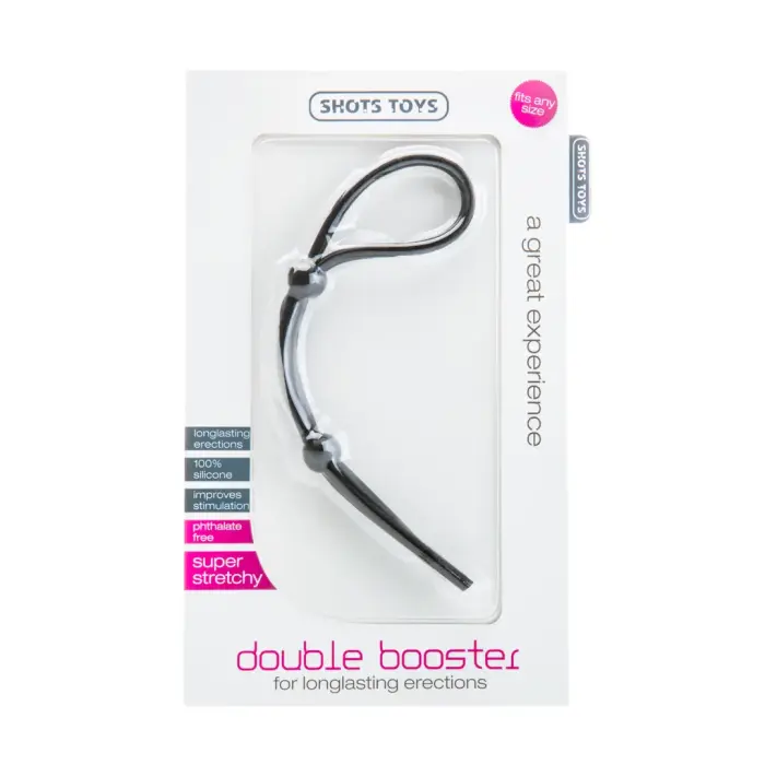 Double Booster – reguleeritav peenis võru – must