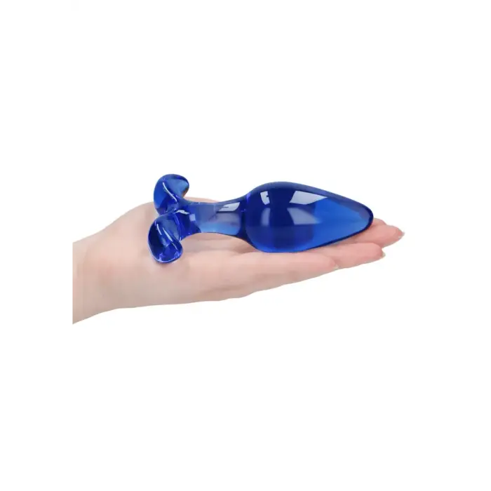 Expert stikla anālais spraudnis – 19 cm – Zils Foto 8