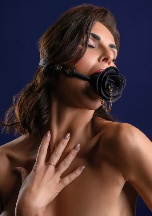 Taboom Dona Rose Ball Gag with Plug – Black