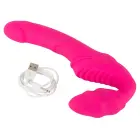 Vibrējošs bezsiksnas strapon 2 – 21.8 cm (8.6″) – rozā — Foto 6