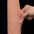 LoveToy – дилдо king size со скользящей кожей из двух слоёв – телесный – 34,3 см — Фото 15