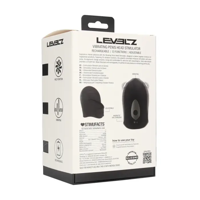 Regulējams vibrējošs silikona dzimumlocekļa galviņas stimulators – melns Foto 2