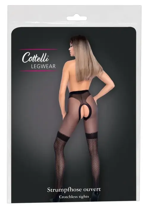Cottelli LEGWARE колготки с сетчатыми гольфами Model 4136360 – чёрные – 30 DEN