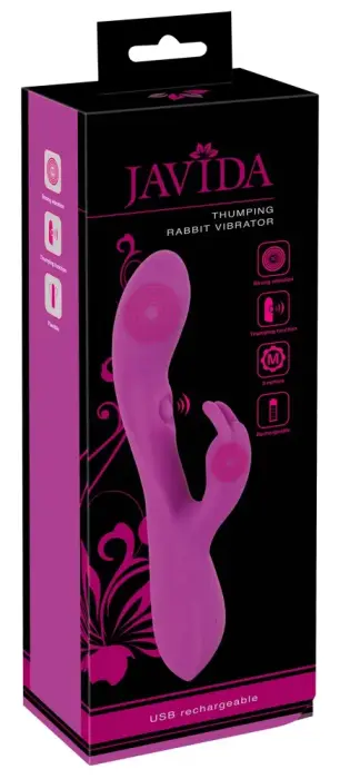 Javida Thumping Rabbit Vibrator – 23.3 cm (9.2″) – Pink