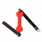 KINK Red Bone Silicone Mouth Gag 12 cm – Adjustable Vegan Leather Strap – Red — Photo 1