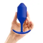 b-Vibe Snug Plug 4 анальная пробка – 14 см – Синий — Фото 4