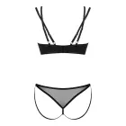 Obsessive Nesari krūštura un stringu komplekts – melns – XL/XXL Foto 4