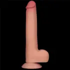 Sliding Skin двухслойный дилдо – 9'' (23 см) – Телесный — Фото 8