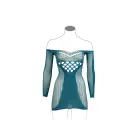 Tīkliņa minikleita ar garām piedurknēm – zila – One Size Foto 6