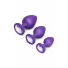 b-Vibe Jeweled Butties Bundle – 3-piece silicone anal plug set with jewel base — Photo 2