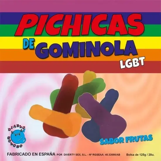 Diablo Picante Pride Fruit Gummies Rainbow Mix 120g Party Box