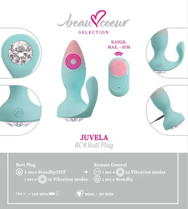 beau coeur Juvela RC Butt Plug – 11.5 cm (4.5″) – Purple Photo