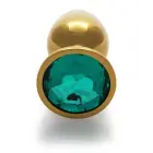 Analinis kištukas su apvaliu brangakmeniu – 6.2 cm (2.4″) x 2.7 cm (1.1″) – Auksinis — Nuotrauka 8