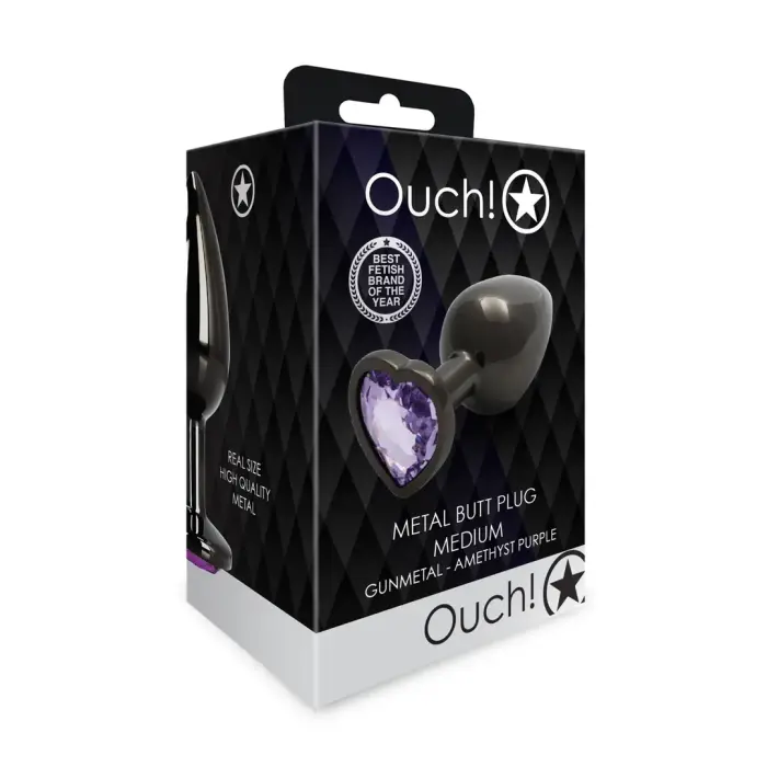 Heart Gem Butt Plug – M – Purple
