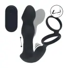 Remote Control Vibrating Thrusting Come-Hither Silicone Prostate Stimulator with Cockring – 10 cm – Black — Photo 4