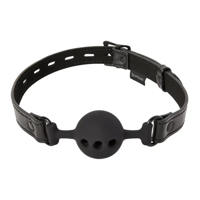 Sportsheets Saffron Adjustable Breathable Ball Gag Red PU Leather