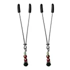 S&M Ruby Black regulējamas krūšu galu skavas – melnas — Foto 1