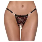 Cottelli Lingerie pitsist stringid eemaldatava pärliketiga – mustad/roosad – M/L — Foto 2