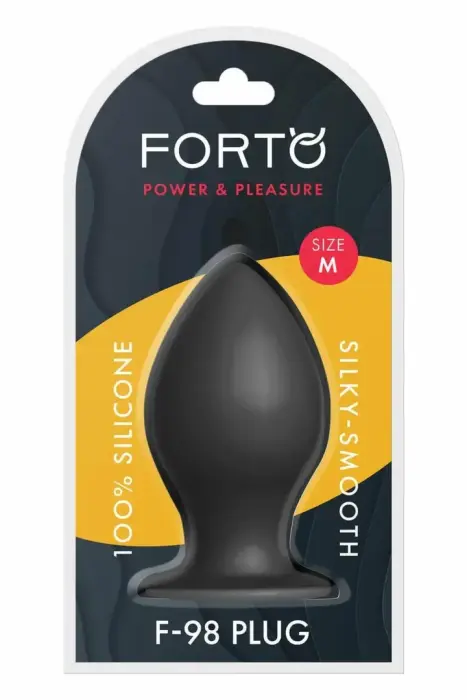 FORTO F-98 Cone anālais spraudnis ar piesūcekni – M – Melns