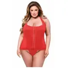 Baci sarkana korsete Bustier 1X/2X – elegants šņorējuma corsets ar priekšējo aizdari — Foto 1