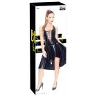 Виниловое платье Black Level с бретелями на шее – чёрное – S — Фото 1