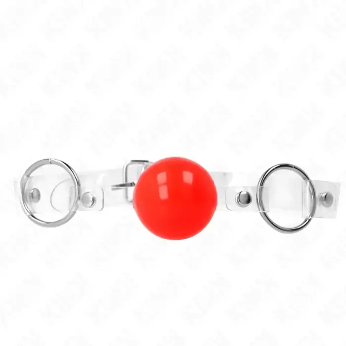 KINK Adjustable 4cm Red Transparent PVC Ball Gag