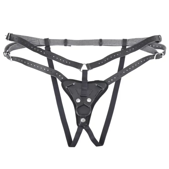 Sportsheets Aurora – high-waisted adjustable strap-on harness – black