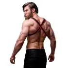 Fetish Submissive Attitude – Bulldog eco-leather chest harness – black/red – one size — Photo 9