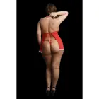 Merry babydoll naktskrekls un stringi – dziļi sarkans – Plus size Foto 10
