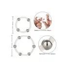 Steel Beaded Silicone Ring Set – Clear — Photo 4