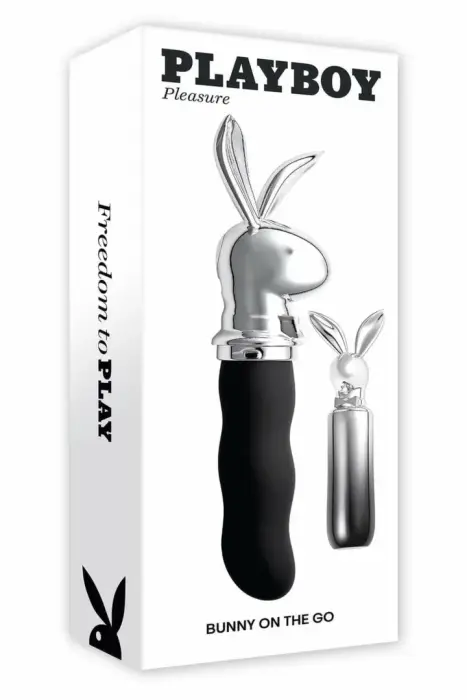 Playboy Bunny on the Go – компактный вибратор с дорожным чехлом – розовый