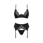 Obsessive Bellastia 3 daļu komplekts – melns – XL/2XL — Foto 3