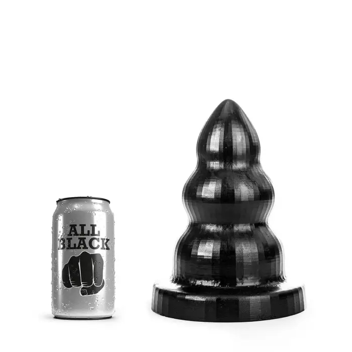All Black Triple Pleasure Butt Plug with Triple Bulb Design – 21.5 cm (8.5″)