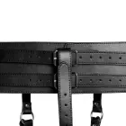 Dirbtinės odos BDSM diržas su vibratoriaus laikikliu – juodas — Nuotrauka 7