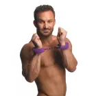 Cuffed in Fur пушистые металлические наручники – фиолетовые — Фото 7
