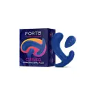 FORTO Curved Vibrating Plug – anālais spraudnis – silikons – zils – 10 režīmi — Foto 4