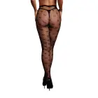 Колготки с узором в виде сердец – One Size – чёрные — Фото 3