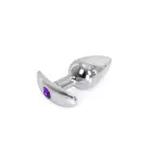 Aluminium Handle Anal Plug with Purple Gem – 7 cm — Photo 1