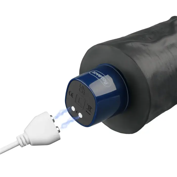 REAL SOFTEE uzlādējams vibrējošs dildo – 24 cm (9.5″) – Melns Foto 12