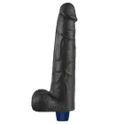 REAL SOFTEE Rechargeable Vibrating Dildo – 26.5 cm (10.5″) – Black — Photo 5