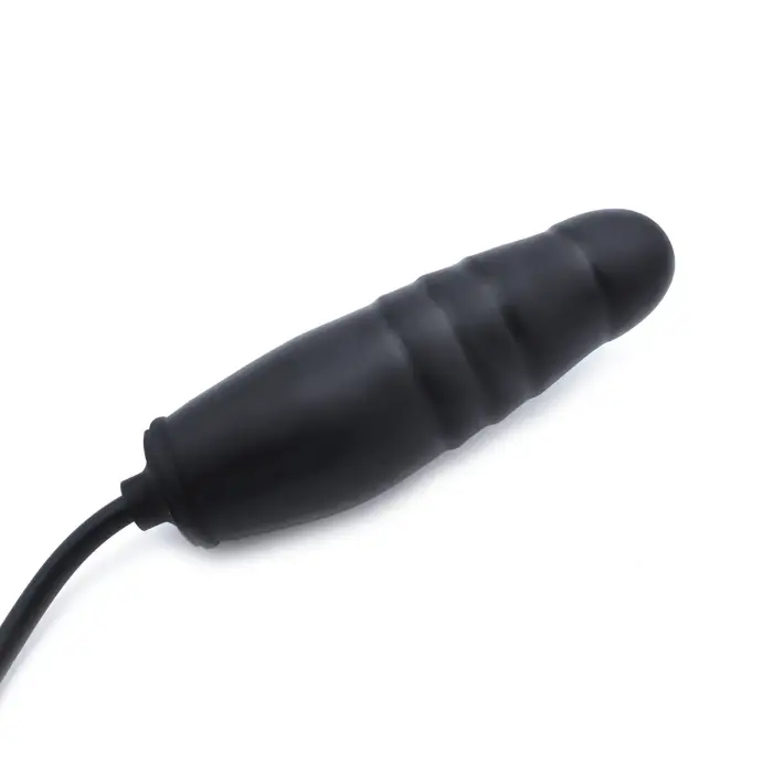 Liels rievots piepūšams dildo – 23+ cm – Melns Foto 5