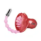 BAILE Rolling Fun Bendable Vibrator with Tongue and Anal Stimulator – 18 cm (7″) – Pink — Photo 2