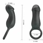Pretty Love Trae Black Vibrating Ring with Silicone Stimulator — Photo 4