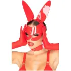 Kinky Diva blizgi dirbtinės odos zuikio kaukė – raudona – 65 cm — Nuotrauka 4
