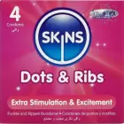 SKINS Dots & Ribs esmaklassilised tekstuuriga latekskondoomid – 4 tk – vanilje — Foto 1
